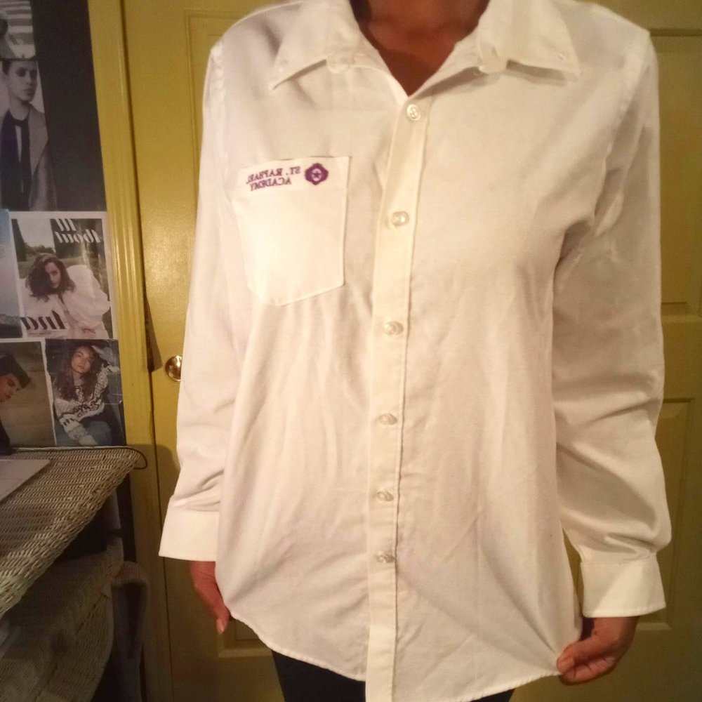 A plus originial prep school button up t shirt